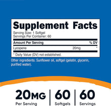 Load image into Gallery viewer, Nutricost Lycopene (20mg) 60 Softgels - Gluten Free, Non-GMO
