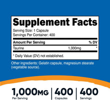 Load image into Gallery viewer, Nutricost Taurine 1000mg, 400 Capsules
