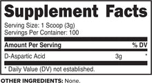 Load image into Gallery viewer, Primaforce D-Aspartic Acid 300 Grams (100 Servings), Unflavored, Vegetarian, Non-GMO
