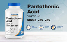 Load image into Gallery viewer, Nutricost Pantothenic Acid (Vitamin B5) 500mg, 240 Capsules (3 Bottles)
