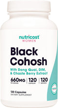 Load image into Gallery viewer, Nutricost Black Cohosh for Women 660mg, 120 Capsules - with Don Quai, DIM, and Chaste Berry, Veggie Caps, Non-GMO, Gluten Free

