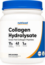 Load image into Gallery viewer, Nutricost Grass-Fed Collagen Powder 1LB (454 G) - Bovine Collagen Hydrolysate (Unflavored) - Collagen Peptides
