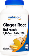 Load image into Gallery viewer, Nutricost Ginger Root Extract 2,200mg, 240 Capsules - Gluten Free, Non-GMO, 550mg of 4:1 Extract
