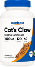 Load image into Gallery viewer, Nutricost Cat&#39;s Claw 1000mg, 120 Capsules - Vegetarian Caps, Non-GMO and Gluten Free, 60 Servings
