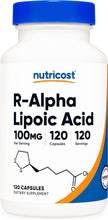 Load image into Gallery viewer, Nutricost R-Alpha Lipoic Acid 100mg, 120 Capsules - Veggie Capsules, Non-GMO, Gluten Free
