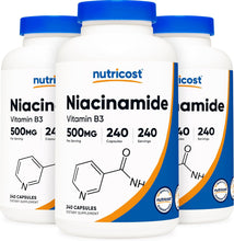 Load image into Gallery viewer, Nutricost Niacinamide (Vitamin B3) 500mg, 240 Capsules (3 Bottles)
