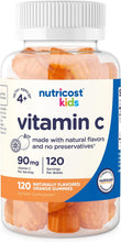 Load image into Gallery viewer, Nutricost Kids Vitamin C Gummies (90mg), 120 Gummies - Natural Flavors, Natural Colors, Gluten Free, No Corn Syrup
