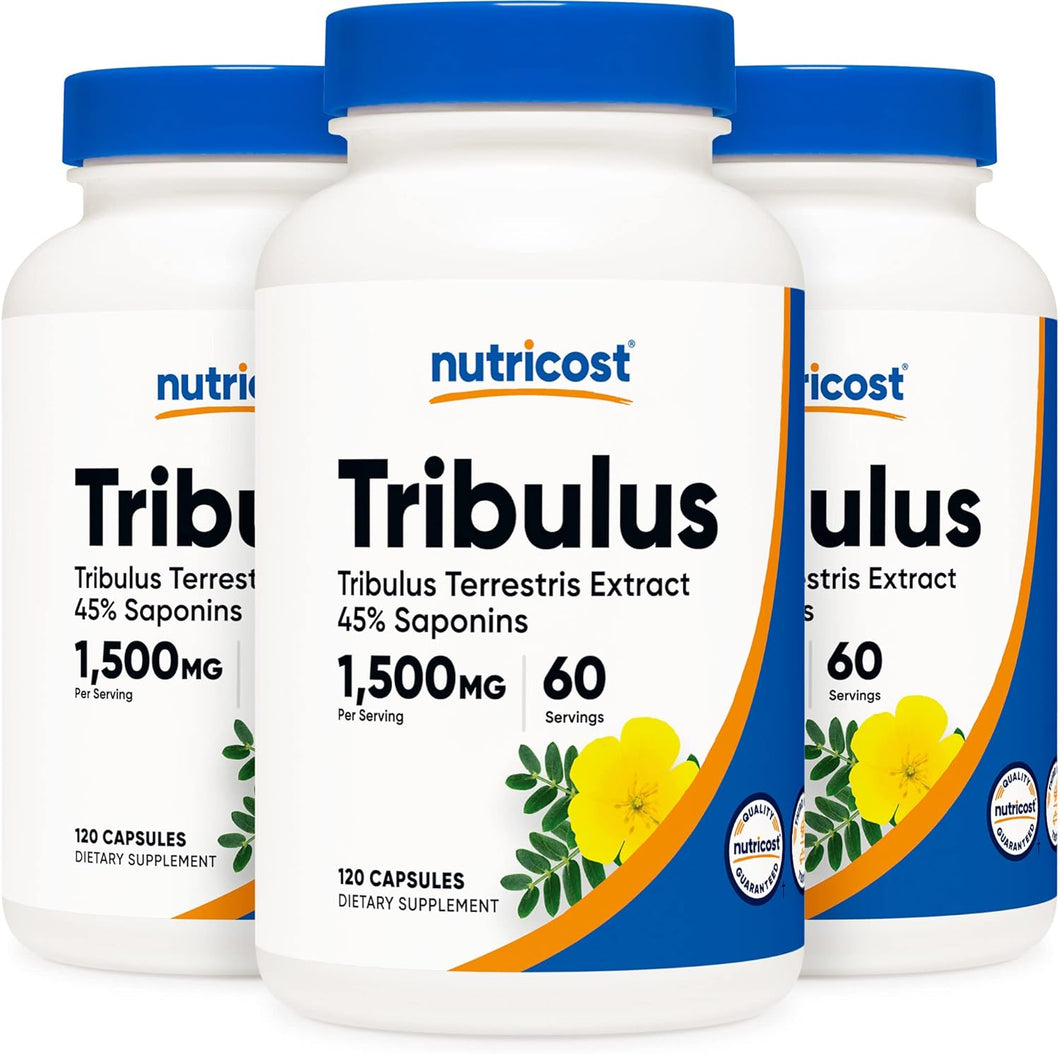 Nutricost Tribulus Terrestris Extract 750mg, 120 Capsules (3 Bottles)