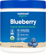 Load image into Gallery viewer, Nutricost Organic Blueberry Powder 8oz (227 Grams) - Pure, Gluten Free, Non-GMO, from Whole Freeze-Dried Organic Blueberries
