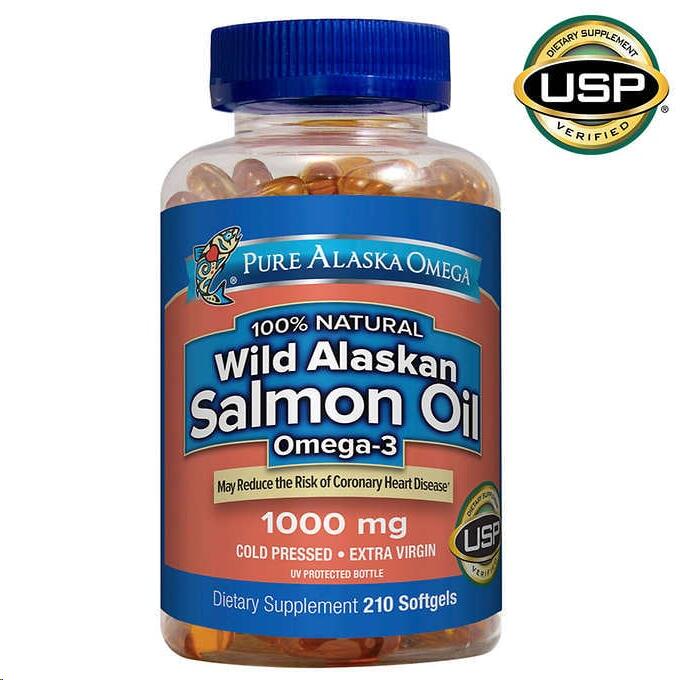 Pure Alaska Omega Wild Salmon Oil 1000 mg., 210 Softgels